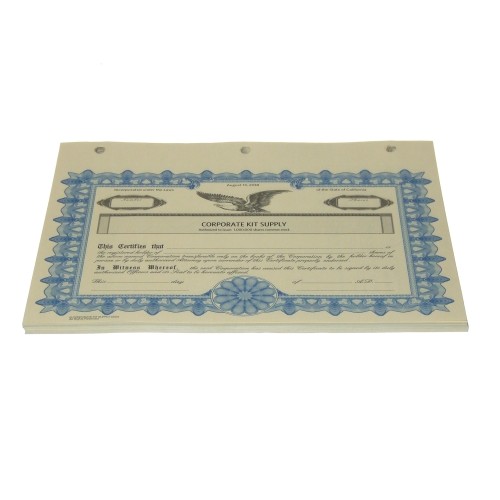 Stock Certificates - CKS Series Blue color