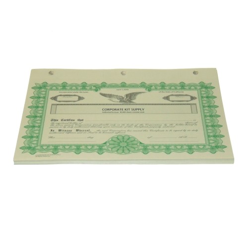 Stock Certificates - CKS Series Green color
