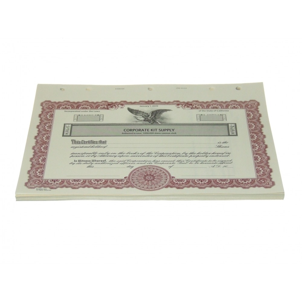 Goes Certificates - KG Series Burgundy Color